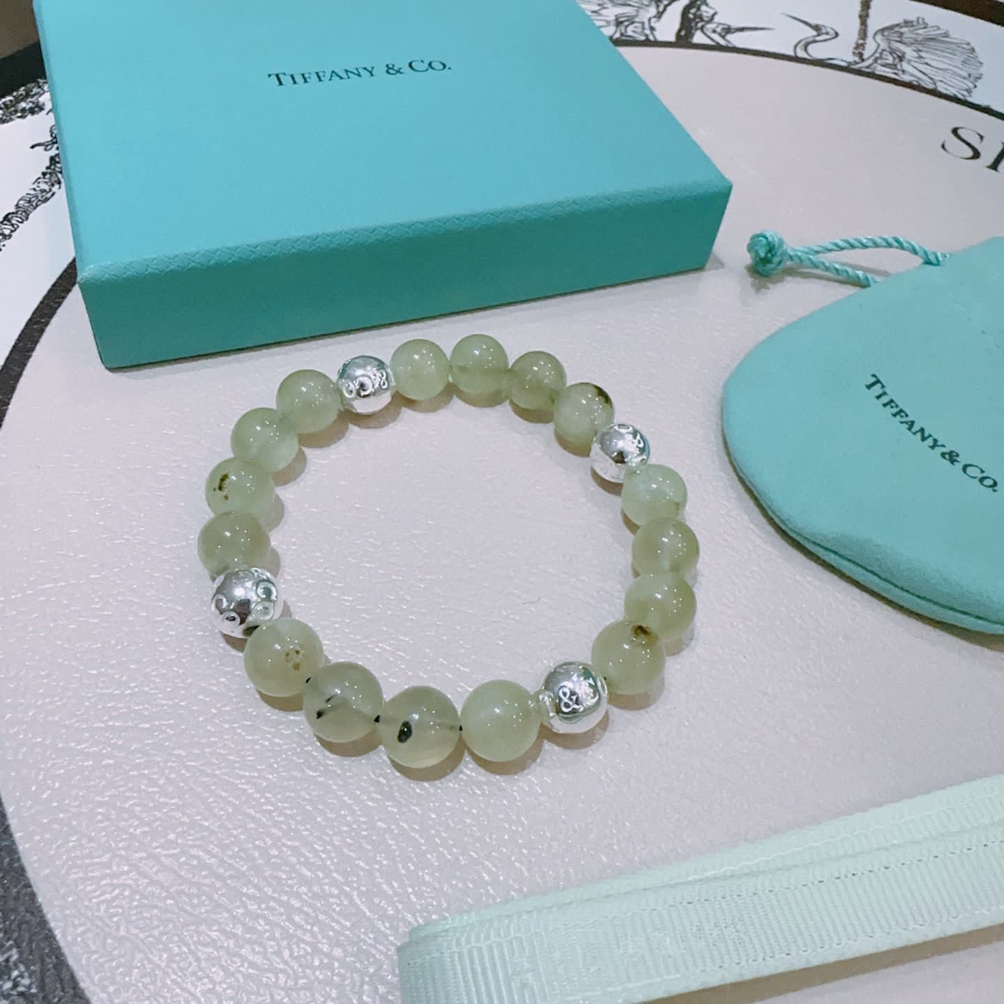 Tiffany & Co. Green Bead Bracelet